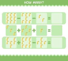 How many cartoon crookneck squash. Counting game. Educational game for pre shool years kids and toddlers vector