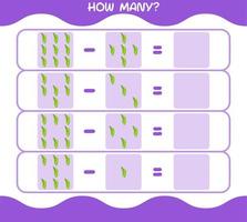 How many cartoon edamame. Counting game. Educational game for pre shool years kids and toddlers vector