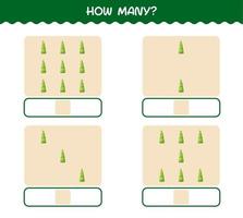 How many cartoon bamboo shoot. Counting game. Educational game for pre shool years kids and toddlers vector