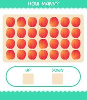 How many cartoon nectarine. Counting game. Educational game for pre shool years kids and toddlers vector