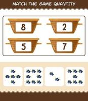 Match the same quantity of blueberry. Counting game. Educational game for pre shool years kids and toddlers vector