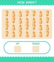 How many cartoon butternut squash. Counting game. Educational game for pre shool years kids and toddlers vector