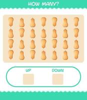 How many cartoon butternut squash. Counting game. Educational game for pre shool years kids and toddlers vector