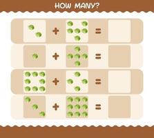 How many cartoon iceberg lettuce. Counting game. Educational game for pre shool years kids and toddlers vector