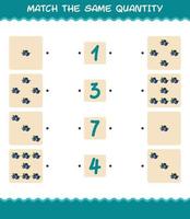 Match the same quantity of blueberry. Counting game. Educational game for pre shool years kids and toddlers vector