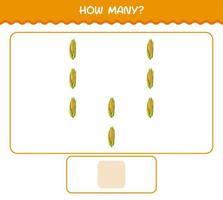 How many cartoon corn. Counting game. Educational game for pre shool years kids and toddlers vector