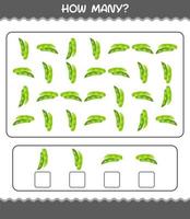 How many cartoon edamame. Counting game. Educational game for pre shool years kids and toddlers vector