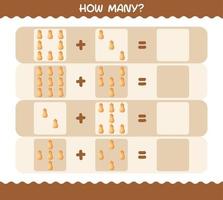 How many cartoon butternut squash. Counting game. Educational game for pre shool years kids and toddlers vector