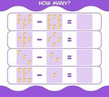 How many cartoon crookneck squash. Counting game. Educational game for pre shool years kids and toddlers vector