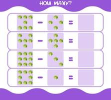 How many cartoon iceberg lettuce. Counting game. Educational game for pre shool years kids and toddlers