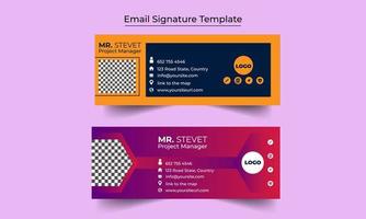 Email signature template. vector