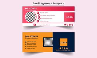 Email signature template. vector