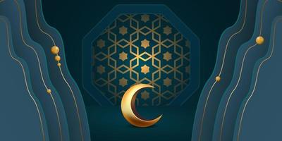 Ilustración de diseño de fondo de banner de ramadan kareem vector