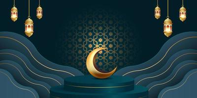 Ilustración de diseño de fondo de banner de ramadan kareem vector