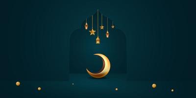 Ilustración de diseño de fondo de banner de ramadan kareem vector