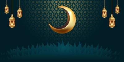 Ilustración de diseño de fondo de banner de ramadan kareem vector