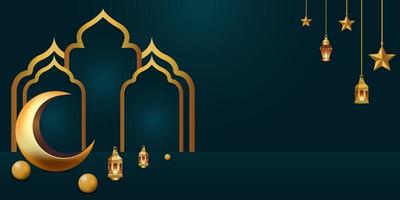 Ilustración de diseño de fondo de banner de ramadan kareem vector