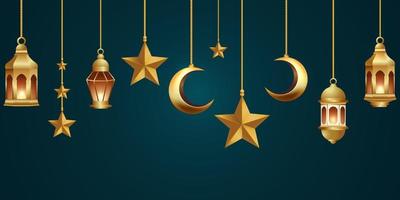 Ilustración de diseño de fondo de banner de ramadan kareem vector