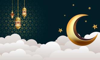 Ilustración de diseño de fondo de banner de ramadan kareem vector