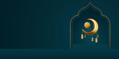 Ilustración de diseño de fondo de banner de ramadan kareem vector