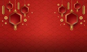 Podium and background for Chinese new year,Chinese Festivals, Mid Autumn Festival , flower and asian elements on background. vector