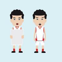 conjunto de diseño de personajes jugador de baloncesto sportman estilo de diseño plano ilustración vectorial mínima vector