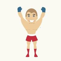 Boxing strong proffesionals fighting cartoon characters on isolated background vector