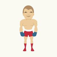 Boxing strong proffesionals fighting cartoon characters on isolated background vector
