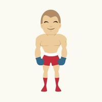 Boxing strong proffesionals fighting cartoon characters on isolated background vector