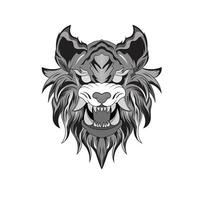 elemento de diseño de tatuajes de bestia león vector