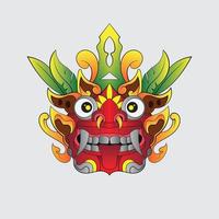 cultura étnica balinase barong diablo ilustración vector