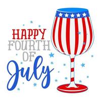 Happy fourth of July - Happy Independence Day July 4 lettering design illustration. Good for advertising, poster, announcement, invitation, party, greeting card, banner, gifts, printing press. vector