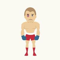 Boxing strong proffesionals fighting cartoon characters on isolated background vector
