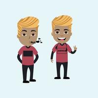 Character design set Anouncer or disc Jokey man flat design style minimal vector illustration