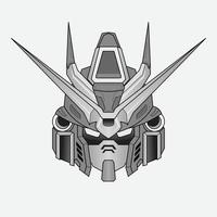 Hand Drawn outline Warrior Head Robot for tattoos or design element vector