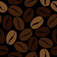 Brown coffee beans. coffee shop background. Seamless pattern vector