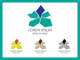 Stone flower polygonal abstract geometric vector template business icon of company identity symbol