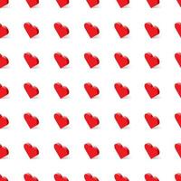 Seamless pattern heart in isometric vector