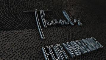3D chrome white text Thanks for watching animation video