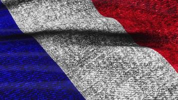 Grunge-Frankreich-Flagge auf Jeansstoff Textur wavomg video