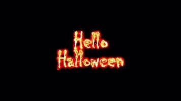 Fire burn text of Hello Halloween Word video