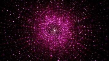 hypnotisch glitzernde rosafarbene Sternrotations-Kaleidoskop-Sichtschleife video