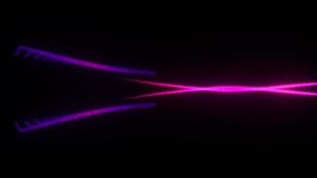 Loop of mesh glowing neon pink wave  particles video