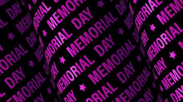 Memorial Day animation 3D magenta purple  text tube video