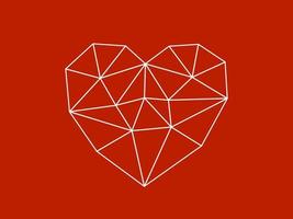 Schematic heart on red background vector