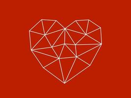 Schematic heart on red background vector