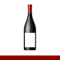 botella de vino con etiqueta limpia sobre fondo blanco. captura de movimiento vector