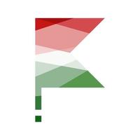 Low Poly Hungary flag on polygons texture background, modern style vector illustration