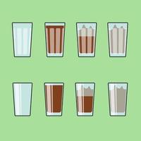 Glass of cocoa with milk. Chocolate milkshake. Isolated on white vector illustration