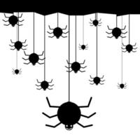 Smiling spiders hanging from ceiling vector illustration